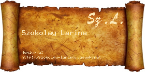 Szokolay Larina névjegykártya